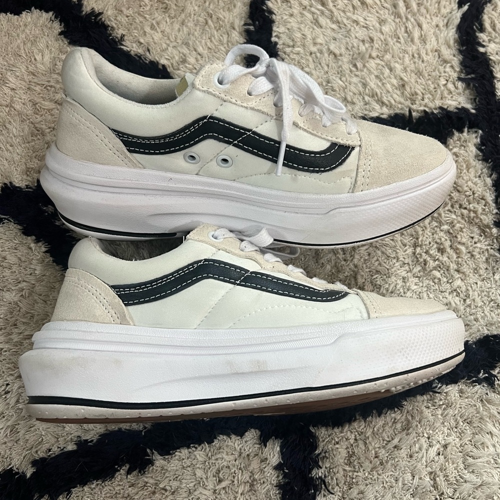 Vans Women’s White and Black Sneakers